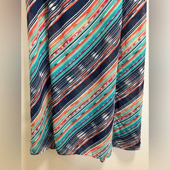 Maurices Striped Maxi Skirt Slits Lined Lightweight Multi Color Medium - Picture 4 of 9